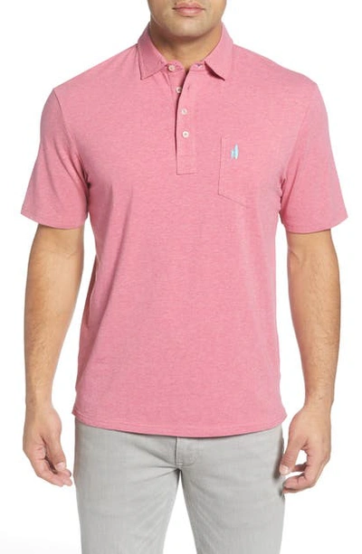 Shop Johnnie-o Classic Fit Heathered Polo In Rio Red