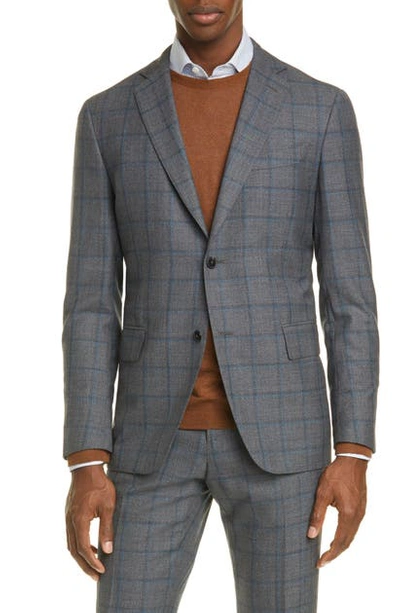 Eidos Balthazar Trim Fit Windowpane Wool Sport Coat In Grey | ModeSens