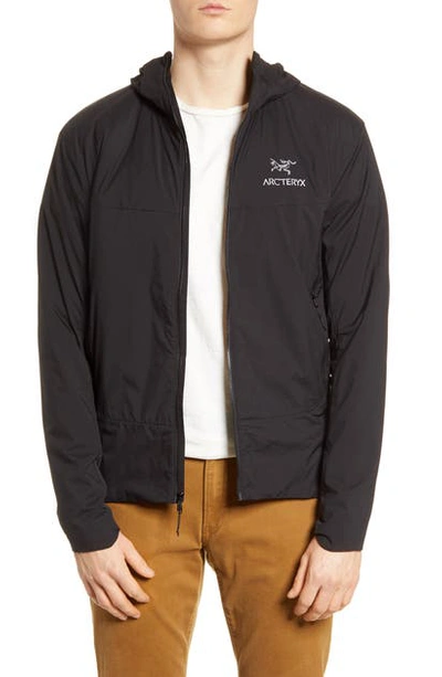 Shop Arc'teryx Atom Sl Water Repellent Hooded Jacket In Black