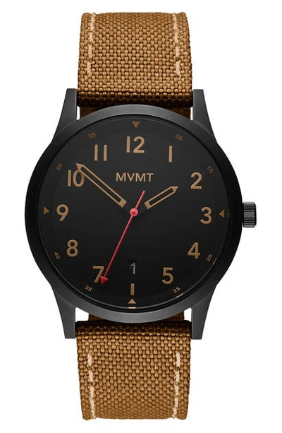 Shop Mvmt Field Canvas Strap Watch, 41mm In Tan/ Black