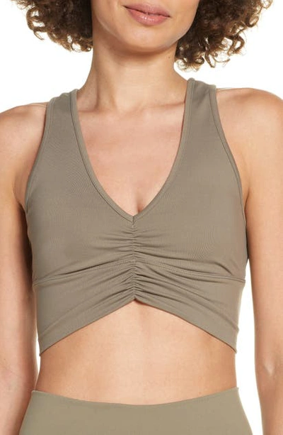 Shop Alo Yoga Wild Thing Bra In Olive Branch