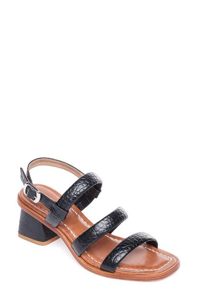 Shop Bernardo Britney Sandal In Black Croc Leather