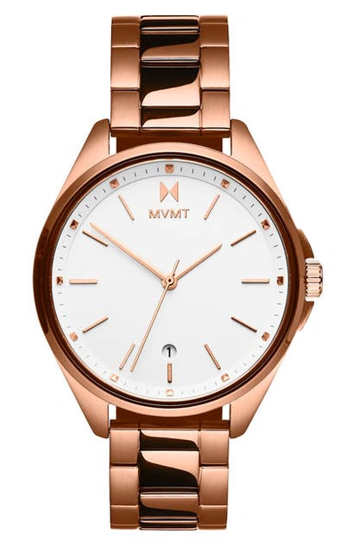 Shop Mvmt Coronada Bracelet Watch, 32mm In Rose Gold/ White/ Rose Gold