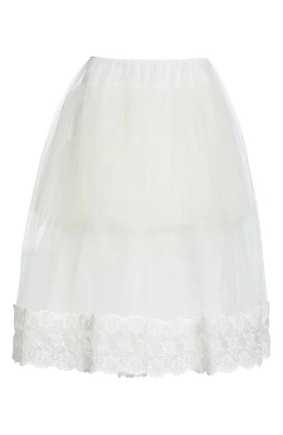 Shop Simone Rocha Lace Trim Tulle Skirt In Ivory/ Ivory