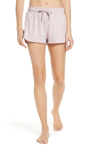 Shop Onzie Divine French Terry Lounge Shorts In Heather Blush