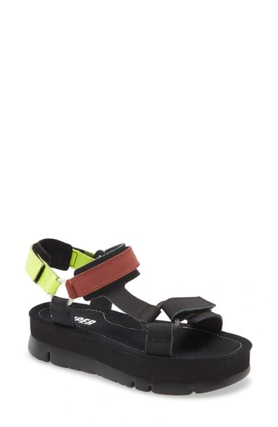 Shop Camper Oruga Up Platform Sport Sandal In Black Multicolor Leather