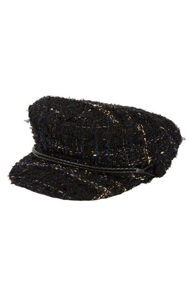 Shop Maison Michel Abby Metallic Tweed Baker Boy Cap In Multi