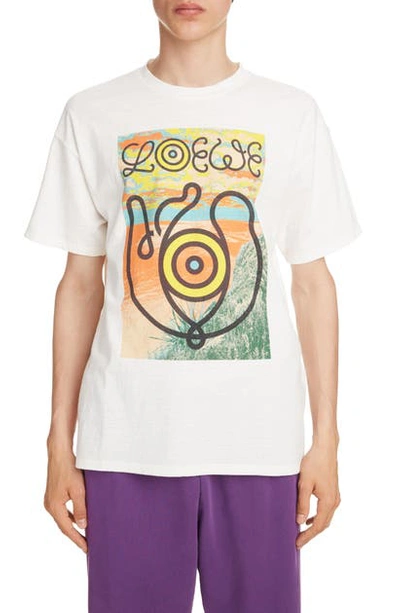 Shop Loewe Logo Landscape Graphic Tee In White