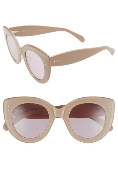 Shop Alaïa 48mm Cat Eye Sunglasses In Nude