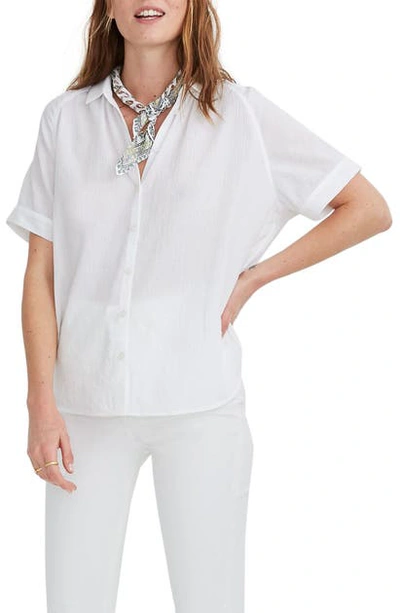 Shop Madewell Central Raglan Shirt In Eyelet White