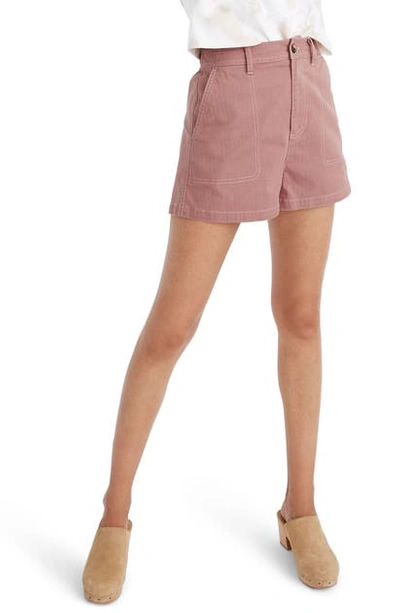 Shop Madewell Camp Shorts In Faded Rosebud