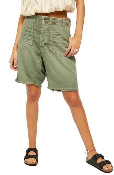Shop Free People She's A Legend Shorts In Washed Army