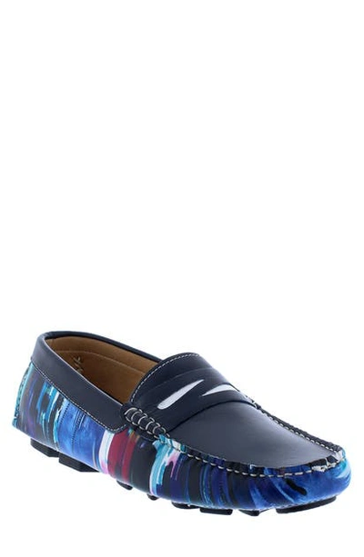 Shop Robert Graham Russell Driving Moccasin In Navy