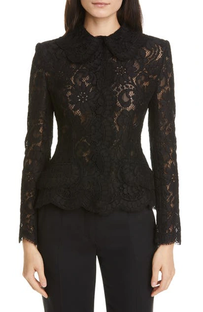 Shop Dolce & Gabbana Lace Jacket In Black