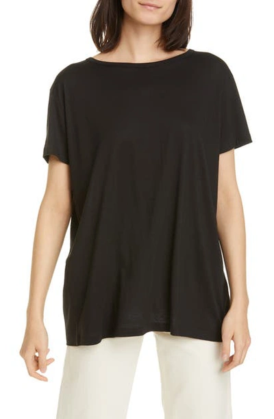 Shop Helmut Lang Flyaway Pima Cotton Blend T-shirt In Black