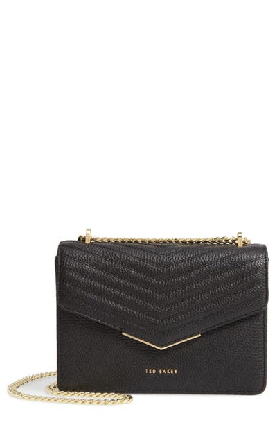 Shop Ted Baker Mini Bonitah Quilted Leather Shoulder Bag In Black