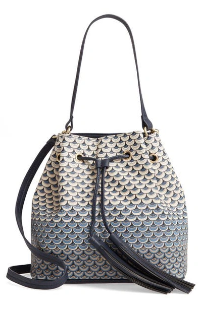 Shop Ted Baker Bevley Faux Leather Bucket Bag In Navy