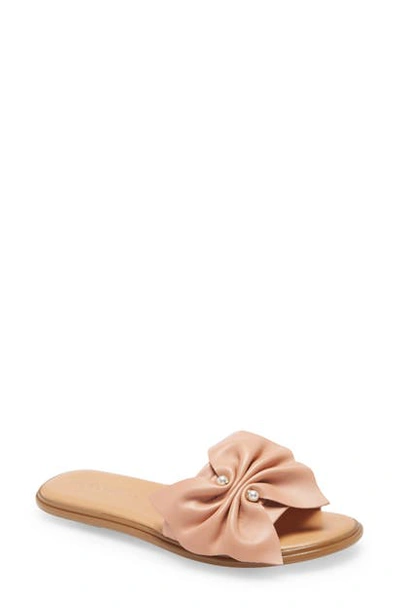 Shop Bcbgeneration Eleni Slide Sandal In Pink Sand Leather