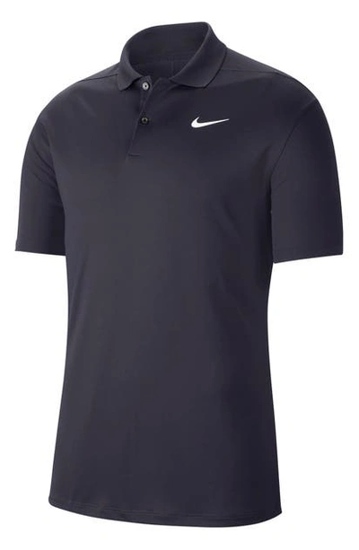 Shop Nike Golf Dri-fit Victory Polo Shirt In Gridiron/ White
