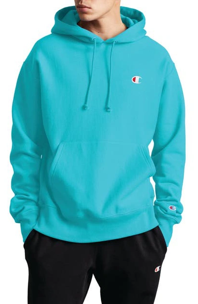 Shop Champion Reverse Weave Pullover Hoodie In Blue Horizon