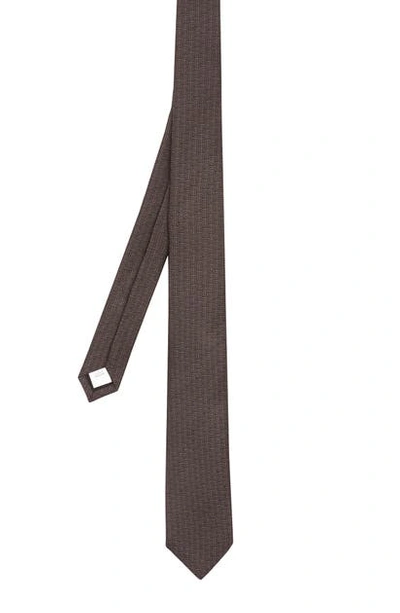 Shop Burberry Manston Tb Monogram Silk Tie In Charcoal