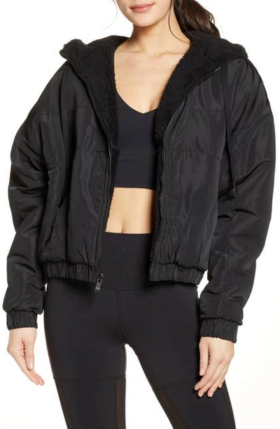 Shop Alo Yoga Duality Reversible Faux Shearling Jacket In Black