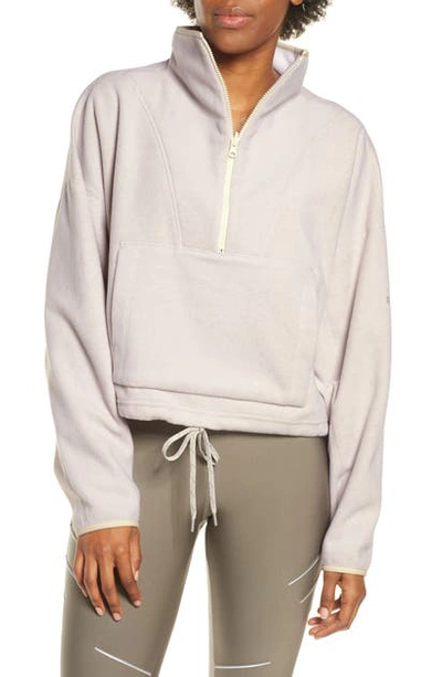 Shop Alo Yoga Yin Yang Half Zip Pullover In Bone Heather