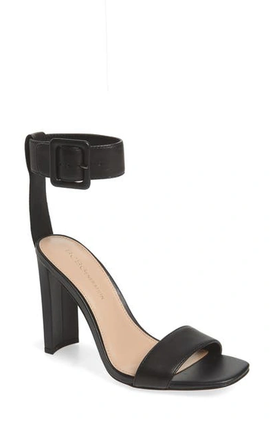 Shop Bcbgeneration Winoni Buckle Ankle Strap Sandal In Black Leather