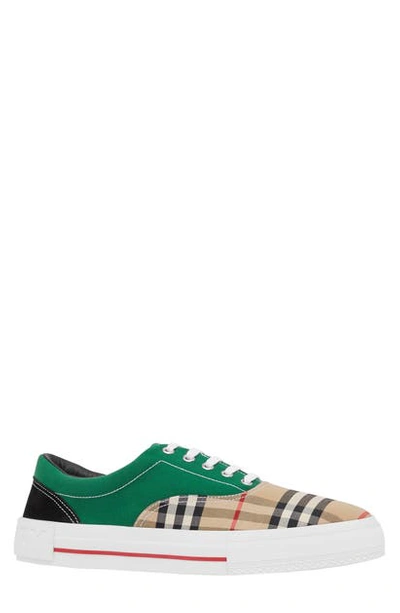 Shop Burberry Wilson Low Top Sneaker In Archive Beige/ Green