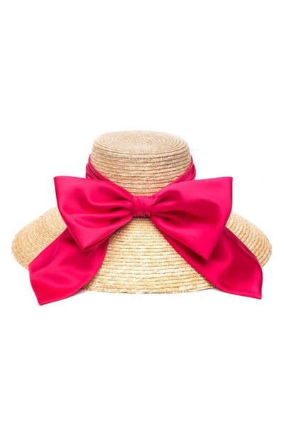 Shop Eugenia Kim Mirabel Straw Hat In Natural/ Pink