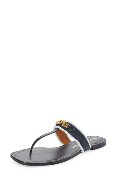 Shop Tory Burch Jessa Sandal In Banyan Green Multi / Navy