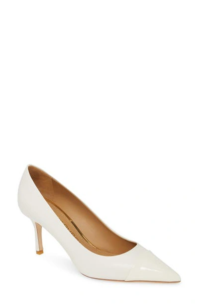 Shop Tory Burch Penelope Cap Toe Pump In New Ivory / New Ivory