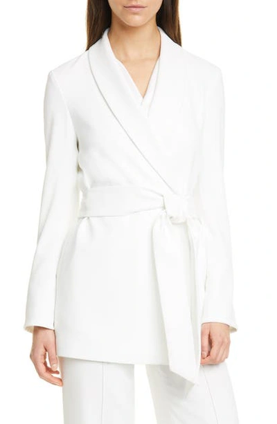Shop Alice And Olivia Wheaton Belted Blazer In Off White