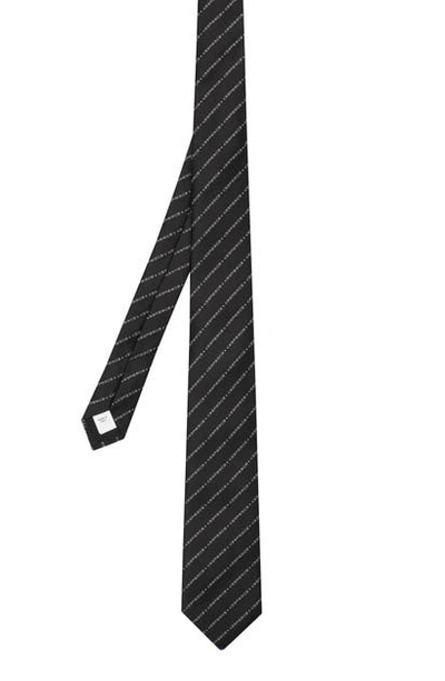 Shop Burberry Manston Logo Silk Tie In Black