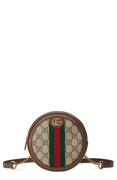 Shop Gucci Mini Ophidia Gg Supreme Canvas Backpack In Beige Ebony/acero/ Vert Red