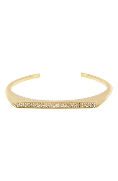 Shop Allsaints Pave Cuff In Crystal/ Gold