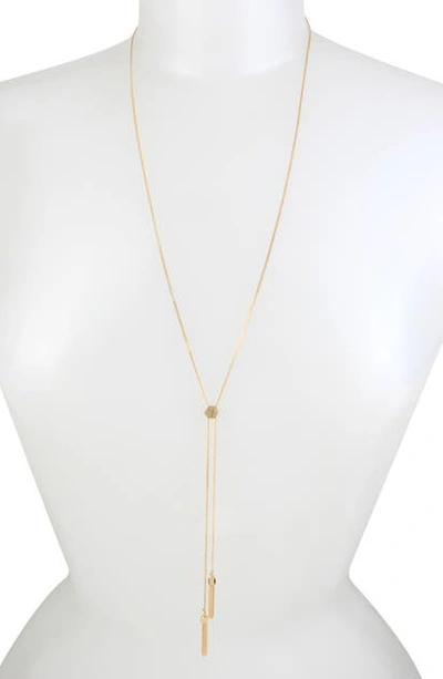 Shop Allsaints Logo Bolo Necklace In Gold