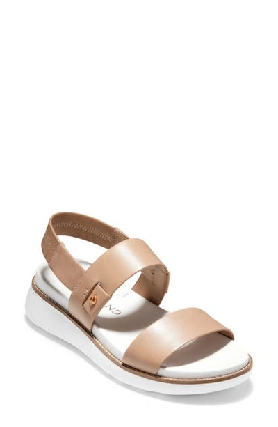 Shop Cole Haan Zerogrand Double Band Sandal In Amphora/ Optic White Leather