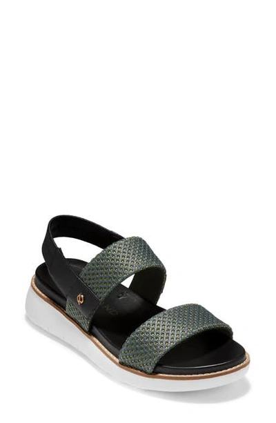 Shop Cole Haan Zerogrand Double Band Sandal In Blue/ Green Leather