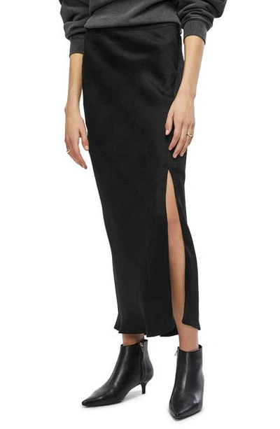 Shop Anine Bing Dolly Midi Skirt In Black Snake Print