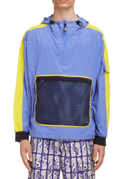 Shop Kenzo Mesh Pocket Hooded Anorak In Wisteria