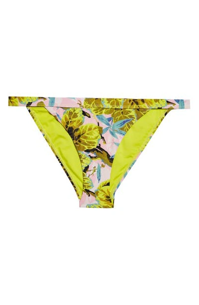 Shop Topshop Idol Tropical Print Tanga Bikini Bottoms In Pink Multi