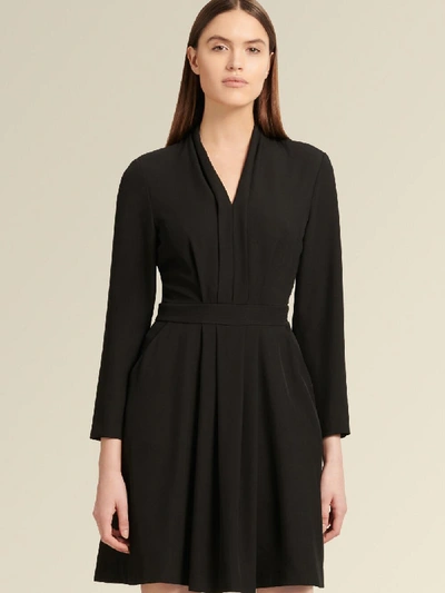 Shop Donna Karan Women's Long-sleeve Dress With Pockets - In Black