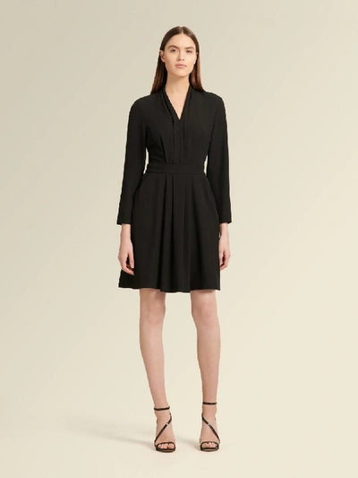 Shop Donna Karan Women's Long-sleeve Dress With Pockets - In Black