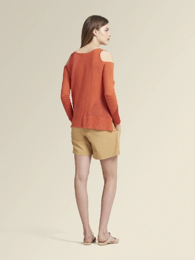 Shop Donna Karan Women's Cold-shoulder Pullover - In Terra Cotta