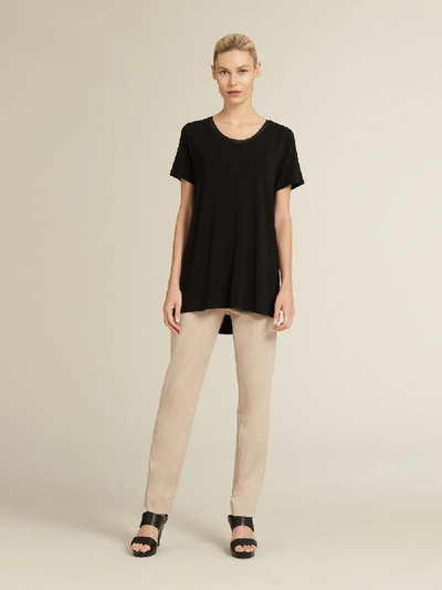 Shop Donna Karan Jersey Scoop Neck Top In Black