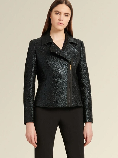 Shop Donna Karan Women's Glitter Moto Jacket - In Black