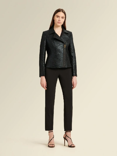 Shop Donna Karan Women's Glitter Moto Jacket - In Black