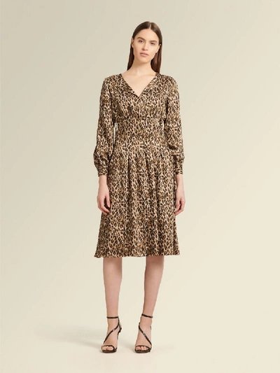 Shop Donna Karan Women's Long-sleeve Smocked Dress - In Animal