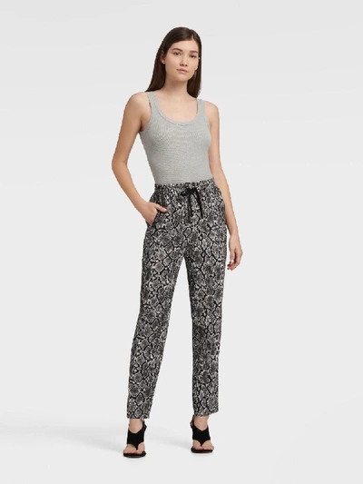Shop Donna Karan Printed Pull On Pant In Avenue Grey Black Multi